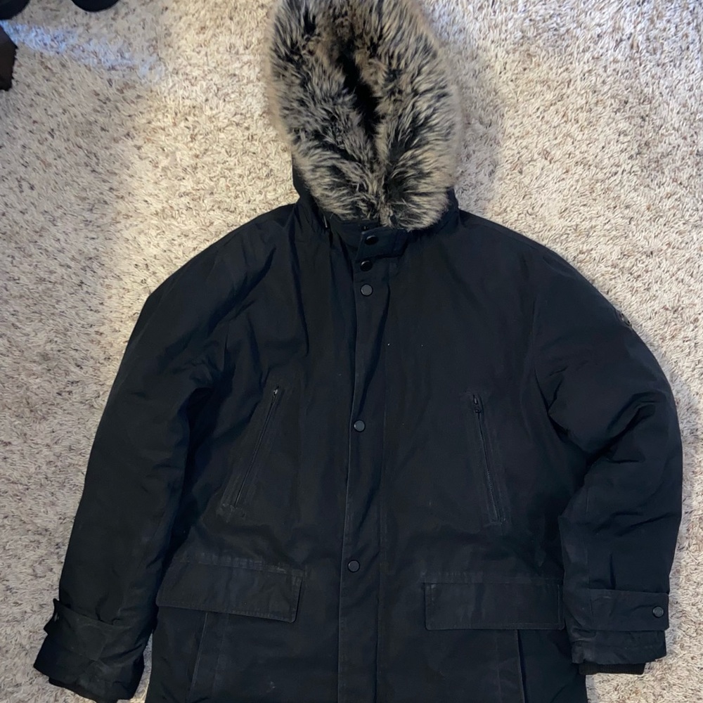 Michael Kors Perka faux fur hood coat